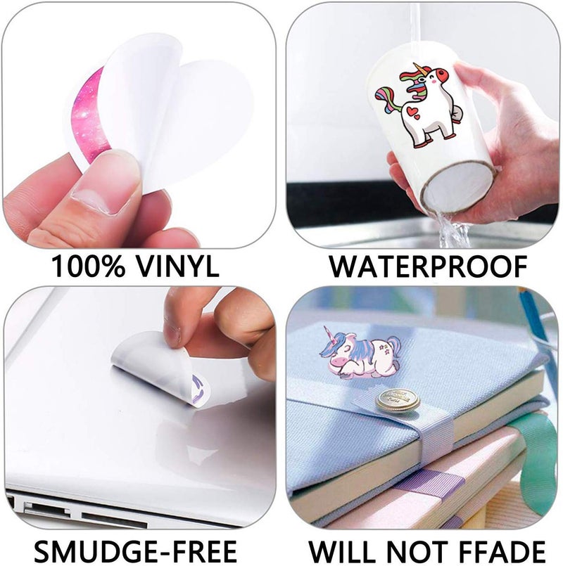 FNGEEN Unicorn Stickers 50pcs, Cute Girls Stickers Pack for Laptop Water Bottle Hydroflask Book Gifts Bag, Vinyl Waterproof Decals Rainbow Unicorn Decoration for Women Teens Luggage Scrapbooking Car - Image 5